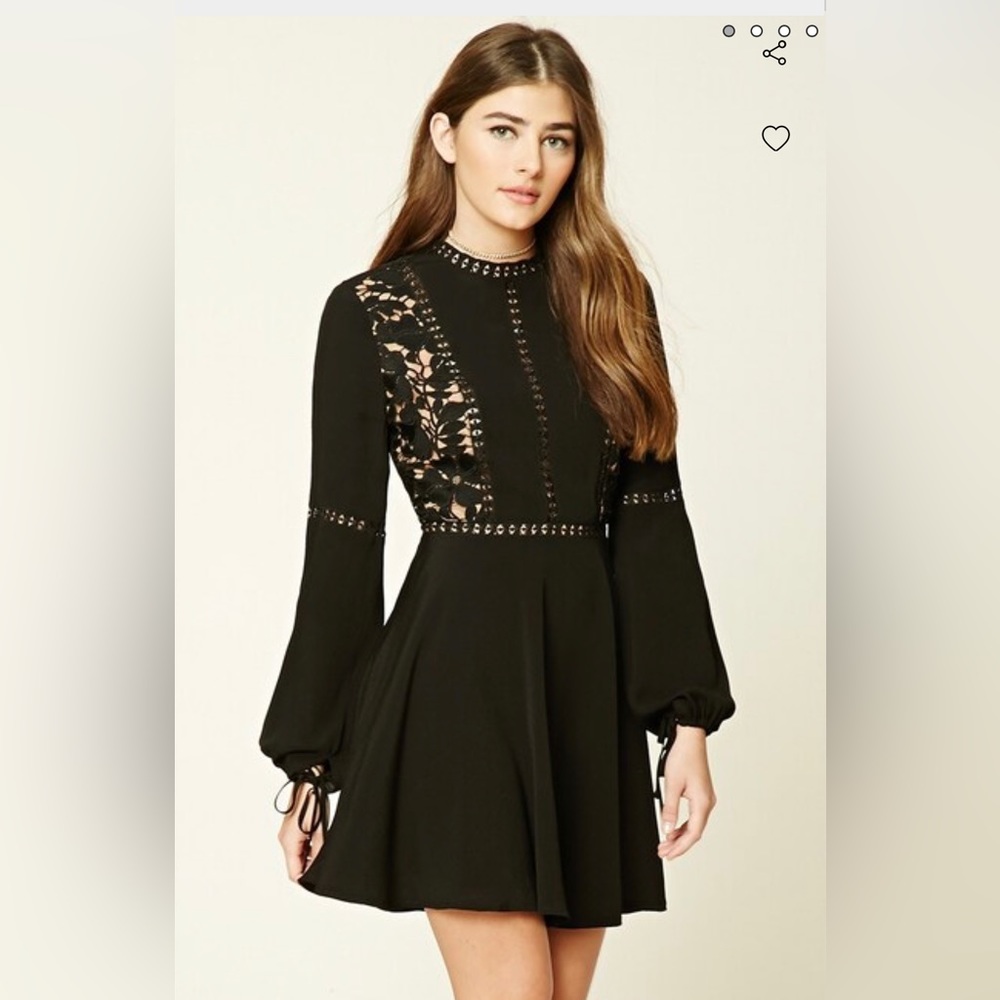 💜Forever 21 Crochet Overlay Mini Dress